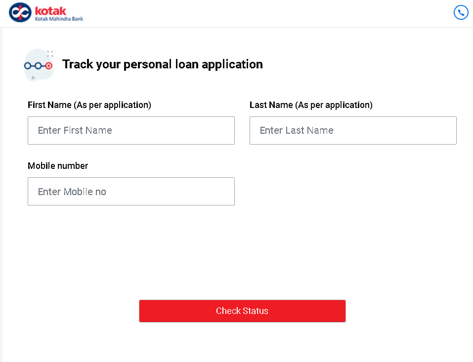 Check Kotak Personal Loan Application Status by Mobile Number