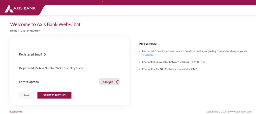 Axis Bank Loan Statement download by chat step 4