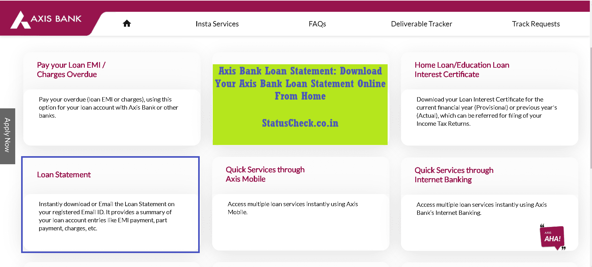 Axis Bank Loan Statement: Download Your Axis Bank Loan Statement Online From Home