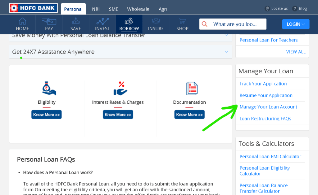 HDFC Bank Loan Statement Download Step 2