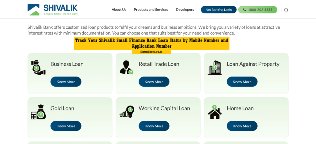 Track Your Shivalik Small Finance Bank Loan Status by Mobile Number and Application Number