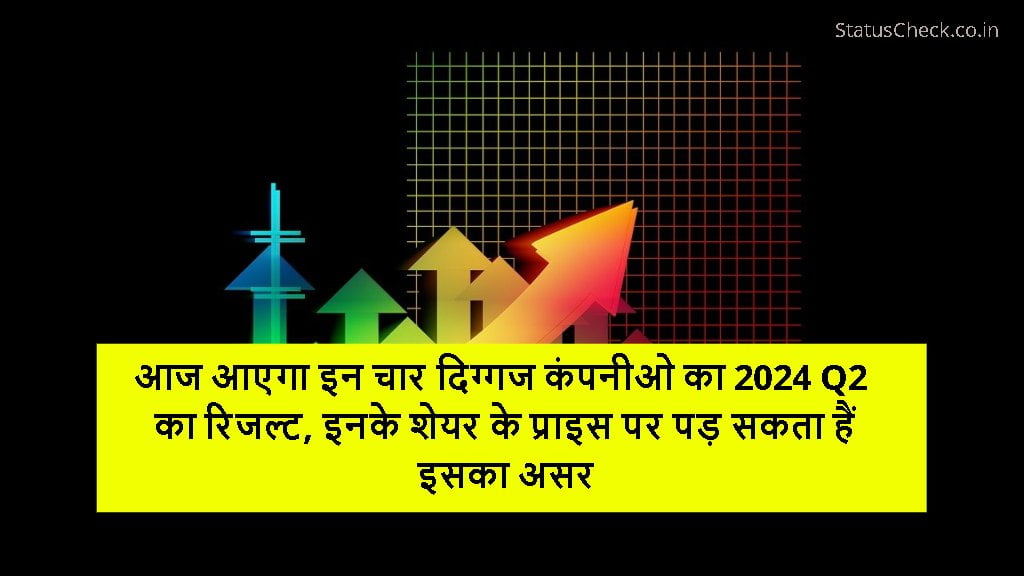 आज आएगा इन चार दिग्गज कंपनीओ का 2024 Q2 का रिजल्ट, इनके शेयर के प्राइस पर पड़ सकता हैं इसका असर