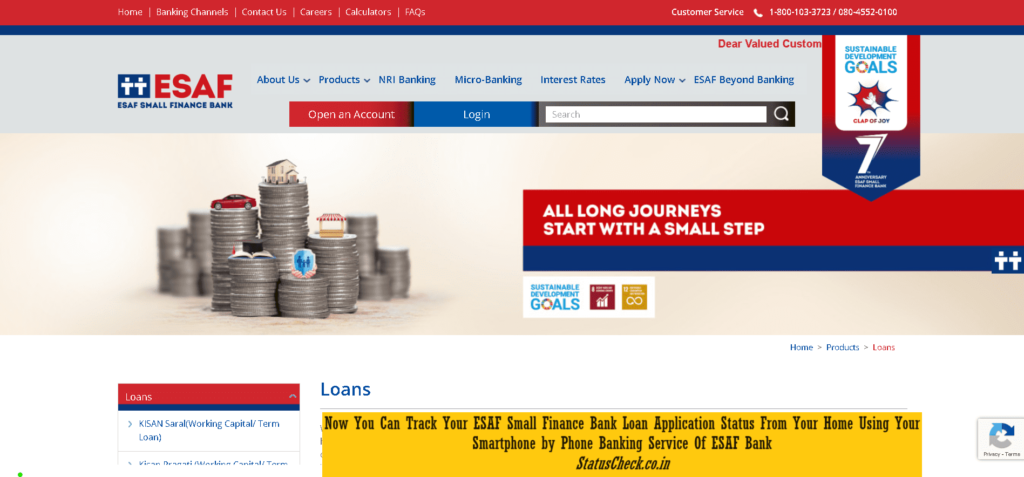 Track Your ESAF Small Finance Bank Loan Status From Home